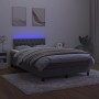 Box spring bed with mattress and LED dark gray velvet 120x200 cm by vidaXL, Beds and slatted bases - Ref: Foro24-3134574, Pri...