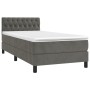 Cama box spring colchón y LED terciopelo gris oscuro 100x200 cm de vidaXL, Camas y somieres - Ref: Foro24-3134568, Precio: 36...