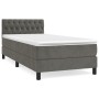 Box spring bed with dark gray velvet mattress 100x200 cm by vidaXL, Beds and slatted bases - Ref: Foro24-3141468, Price: 355,...