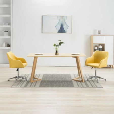 Swivel dining chairs 2 units yellow fabric by vidaXL, dining chairs - Ref: Foro24-283486, Price: 128,07 €, Discount: %