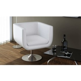 Taburete de bar cuero sintético blanco de vidaXL, Sillones - Ref: Foro24-240040, Precio: 196,99 €, Descuento: %