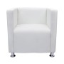 Sillón en forma de cubo de cuero sintético blanco de vidaXL, Sillones - Ref: Foro24-240069, Precio: 174,68 €, Descuento: %