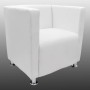 Sillón en forma de cubo de cuero sintético blanco de vidaXL, Sillones - Ref: Foro24-240069, Precio: 174,68 €, Descuento: %