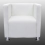 Sillón en forma de cubo de cuero sintético blanco de vidaXL, Sillones - Ref: Foro24-240069, Precio: 174,68 €, Descuento: %