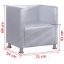 Sillón en forma de cubo de cuero sintético blanco de vidaXL, Sillones - Ref: Foro24-240069, Precio: 174,68 €, Descuento: %