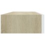 Oak and white MDF wall shelf with drawer 60x23.5x10 cm by vidaXL, Shelves and shelves - Ref: Foro24-330263, Price: 53,51 €, D...