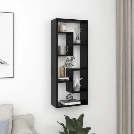 Black plywood wall shelf 36x16x90 cm by vidaXL, Shelves and shelves - Ref: Foro24-803012, Price: 36,17 €, Discount: %