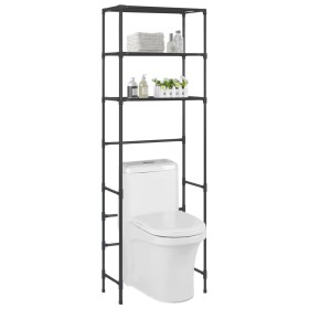 3-stufiges Regal über der schwarzen Toilette 53x28x169 cm von vidaXL, Handtuchhalter - Ref: Foro24-288329, Preis: 25,53 €, Ra...