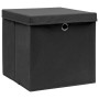 Storage boxes with lids 4 pcs black fabric 32x32x32 cm by vidaXL, Storage baskets - Ref: Foro24-288333, Price: 30,99 €, Disco...