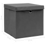 Storage boxes with lids 4 pcs gray fabric 32x32x32 cm by vidaXL, Storage baskets - Ref: Foro24-288335, Price: 30,99 €, Discou...