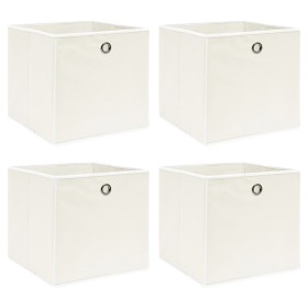 Storage boxes 4 pcs white fabric 32x32x32 cm by vidaXL, Storage baskets - Ref: Foro24-288349, Price: 23,98 €, Discount: %