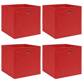 Aufbewahrungsboxen 4 Stück roter Stoff 32x32x32 cm von vidaXL, Aufbewahrungskörbe - Ref: Foro24-288361, Preis: 25,01 €, Rabat...