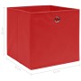 Aufbewahrungsboxen 4 Stück roter Stoff 32x32x32 cm von vidaXL, Aufbewahrungskörbe - Ref: Foro24-288361, Preis: 25,01 €, Rabat...