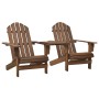 Adirondack garden chairs and coffee table solid brown fir wood by vidaXL, Garden chairs - Ref: Foro24-310069, Price: 153,39 €...