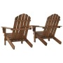 Sillas Adirondack de jardín y mesita madera maciza abeto marrón de vidaXL, Sillas de jardín - Ref: Foro24-310069, Precio: 152...