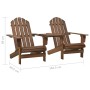 Sillas Adirondack de jardín y mesita madera maciza abeto marrón de vidaXL, Sillas de jardín - Ref: Foro24-310069, Precio: 152...