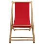 Bamboo and red canvas beach lounger by vidaXL, Garden chairs - Ref: Foro24-313020, Price: 52,28 €, Discount: %