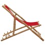 Bamboo and red canvas beach lounger by vidaXL, Garden chairs - Ref: Foro24-313020, Price: 52,28 €, Discount: %