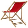 Tumbona de playa de bambú y lona roja de vidaXL, Sillas de jardín - Ref: Foro24-313020, Precio: 55,99 €, Descuento: %