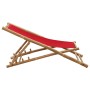 Tumbona de playa de bambú y lona roja de vidaXL, Sillas de jardín - Ref: Foro24-313020, Precio: 55,99 €, Descuento: %