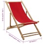 Bamboo and red canvas beach lounger by vidaXL, Garden chairs - Ref: Foro24-313020, Price: 52,28 €, Discount: %