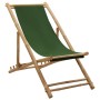 Silla de playa de bambú y lona verde de vidaXL, Sillas de jardín - Ref: Foro24-313021, Precio: 62,40 €, Descuento: %