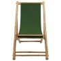 Silla de playa de bambú y lona verde de vidaXL, Sillas de jardín - Ref: Foro24-313021, Precio: 62,47 €, Descuento: %