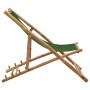 Silla de playa de bambú y lona verde de vidaXL, Sillas de jardín - Ref: Foro24-313021, Precio: 62,47 €, Descuento: %