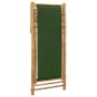 Silla de playa de bambú y lona verde de vidaXL, Sillas de jardín - Ref: Foro24-313021, Precio: 62,47 €, Descuento: %