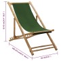 Silla de playa de bambú y lona verde de vidaXL, Sillas de jardín - Ref: Foro24-313021, Precio: 62,47 €, Descuento: %