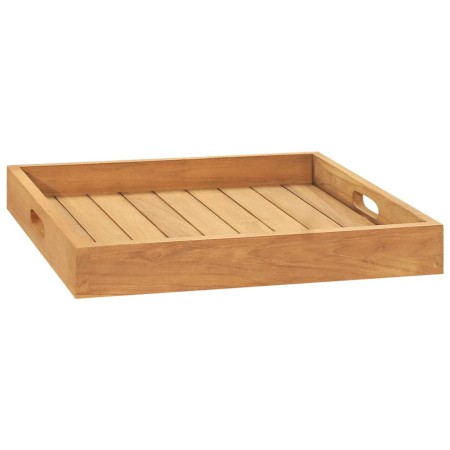 Tablett aus massivem Teakholz, 50 x 50 cm von vidaXL, Servierplatten - Ref: Foro24-315457, Preis: 47,99 €, Rabatt: %