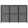 Estantería de 6 cubos con cajas de tela gris 103x30x72,5 cm de vidaXL, Librerías y estanterías - Ref: Foro24-322609, Precio: ...