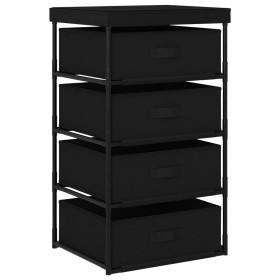 Storage rack 4 black steel fabric baskets by vidaXL, Lockers and storage cabinets - Ref: Foro24-322622, Price: 50,48 €, Disco...