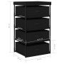 Storage rack 4 black steel fabric baskets by vidaXL, Lockers and storage cabinets - Ref: Foro24-322622, Price: 50,48 €, Disco...