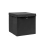 Storage boxes with lids 4 pcs black 28x28x28 cm by vidaXL, Storage baskets - Ref: Foro24-325188, Price: 27,21 €, Discount: %