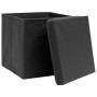 Storage boxes with lids 4 pcs black 28x28x28 cm by vidaXL, Storage baskets - Ref: Foro24-325188, Price: 27,21 €, Discount: %