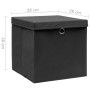 Storage boxes with lids 4 pcs black 28x28x28 cm by vidaXL, Storage baskets - Ref: Foro24-325188, Price: 27,21 €, Discount: %