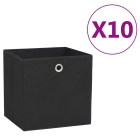 Cajas de almacenaje 10 uds tela no tejida negro 28x28x28 cm de vidaXL, Cestas para almacenaje - Ref: Foro24-325189, Precio: 4...