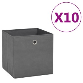 Storage boxes 10 pcs gray non-woven fabric 28x28x28 cm by vidaXL, Storage baskets - Ref: Foro24-325193, Price: 40,99 €, Disco...