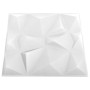 3D wall panels 12 units white diamonds 3 m² 50x50 cm by vidaXL, Wall covering - Ref: Foro24-340585, Price: 50,38 €, Discount: %