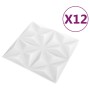 3D wall panels 12 units white origami 3 m² 50x50 cm by vidaXL, Wall covering - Ref: Foro24-340586, Price: 41,83 €, Discount: %