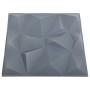 3D wall panels 12 units diamond gray 3 m² 50x50 cm by vidaXL, Wall covering - Ref: Foro24-340589, Price: 46,23 €, Discount: %