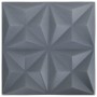 3D wall panels 12 units gray origami 3 m² 50x50 cm by vidaXL, Wall covering - Ref: Foro24-340590, Price: 37,99 €, Discount: %