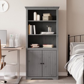 BODO solid pine wood bookcase in gray, 82x40x173 cm by vidaXL, Bookcases and shelves - Ref: Foro24-355058, Price: 223,99 €, D...