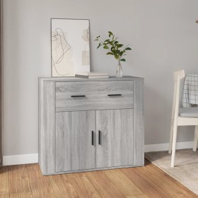 Sonoma gray plywood sideboard 80x33x70 cm by vidaXL, Sideboards - Ref: Foro24-816574, Price: 89,26 €, Discount: %