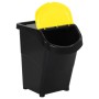 Stackable trash cans with lid 3 pcs PP black 120 L by vidaXL, Garbage cans and trash cans - Ref: Foro24-364071, Price: 86,13 ...