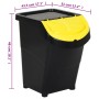 Stackable trash cans with lid 3 pcs PP black 120 L by vidaXL, Garbage cans and trash cans - Ref: Foro24-364071, Price: 86,13 ...