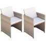 Garden chairs with cushions, 2 units, synthetic beige rattan by vidaXL, Garden chairs - Ref: Foro24-42561, Price: 140,95 €, D...