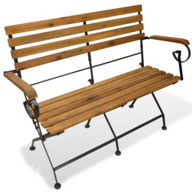 Folding garden bench solid acacia wood 112 cm by vidaXL, garden benches - Ref: Foro24-43736, Price: 159,99 €, Discount: %