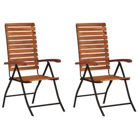 Reclining garden chairs 2 units solid acacia wood by vidaXL, Garden chairs - Ref: Foro24-44391, Price: 161,99 €, Discount: %